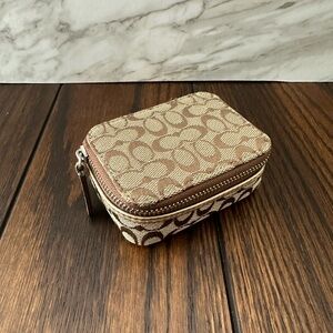 Coach Brown Monogram Coin Purse